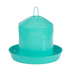 2  Gallon Painted Galvanized Poultry Waterer - Seafoam Green