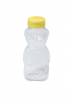 12 Ounce Plastic Bear Bottle case of 12 bottles with lids