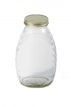 16 Ounce Glass Jar, 1 pound, case of 12 bottles with lids