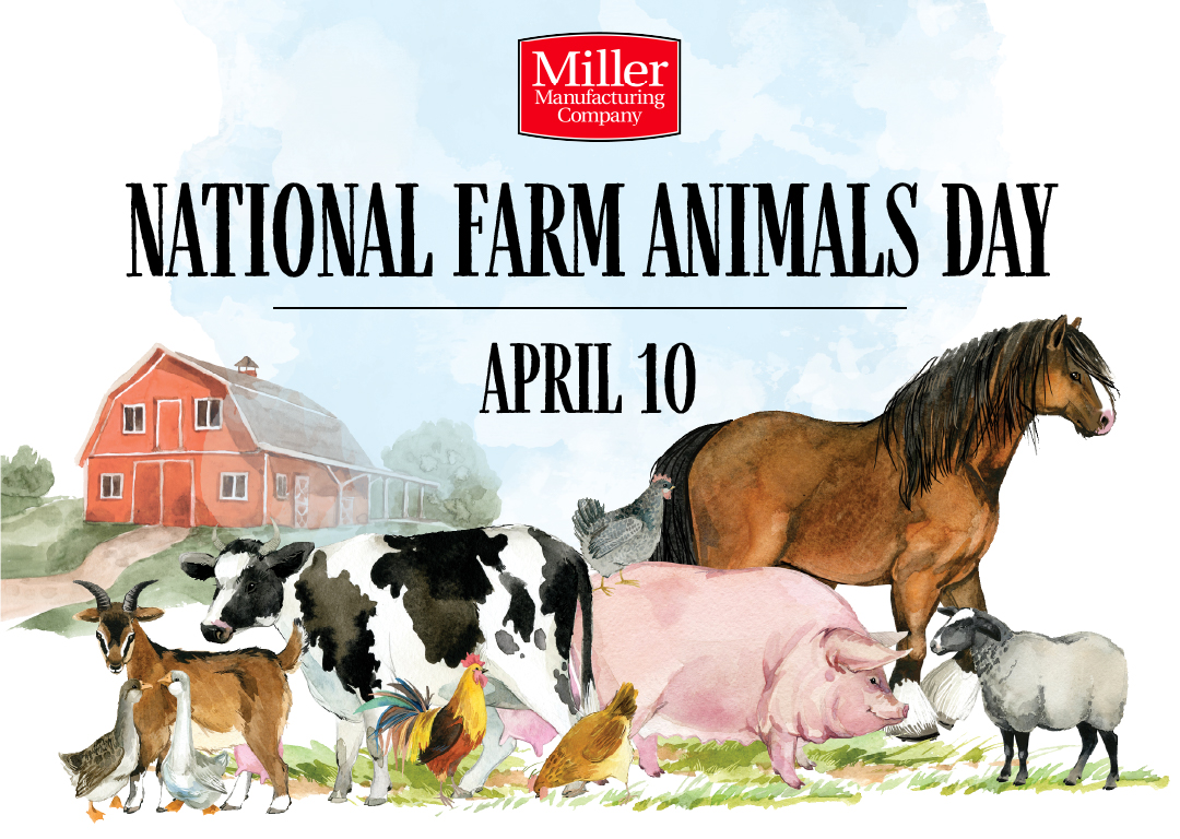 national farm animals day watercolor image