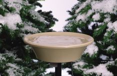 14" Heated Bird Bath with EZ-Tilt Deck and Pole Mount