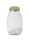 32 Ounce Glass Jar, 2 pounds, Case of 12 bottles with lids