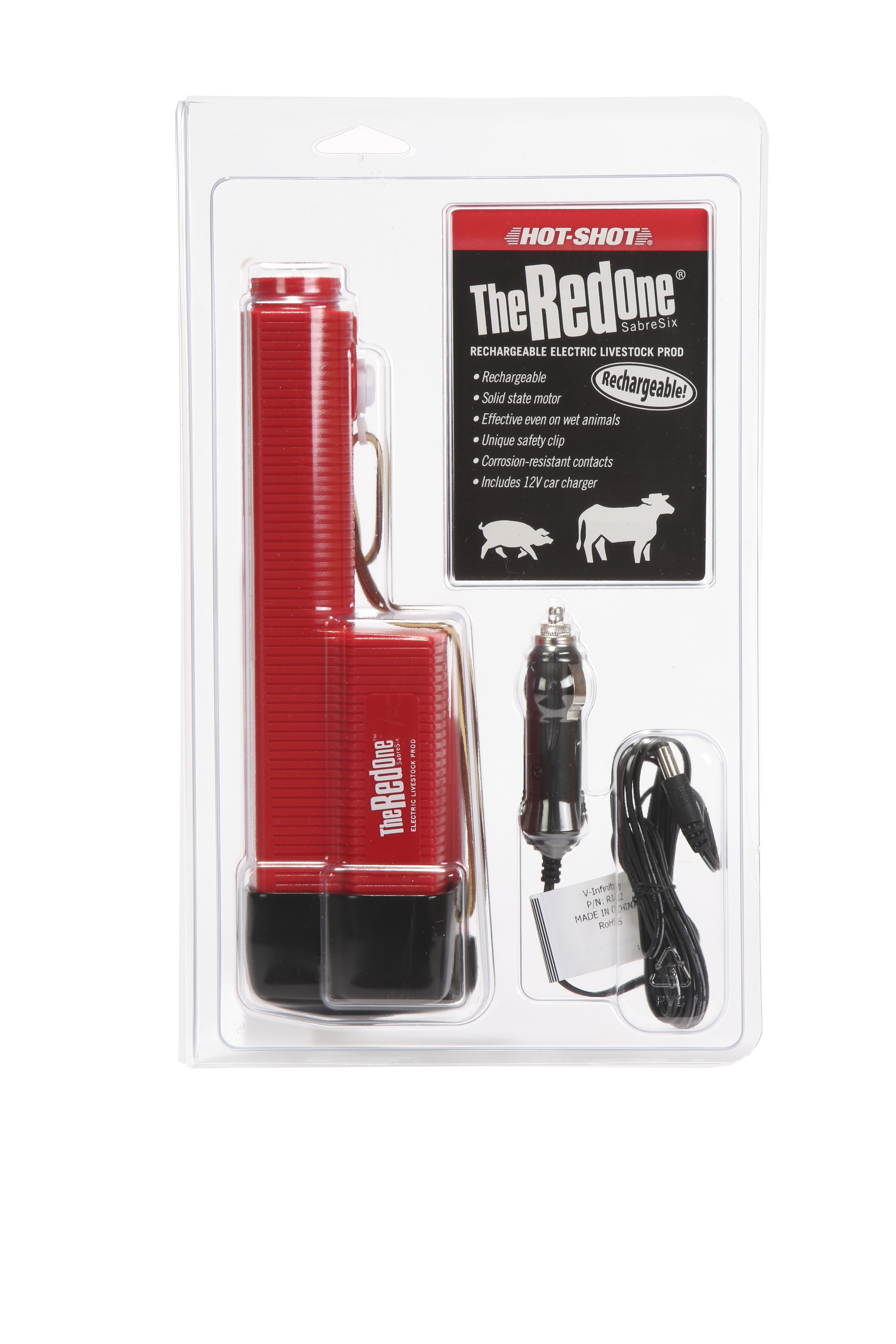 Item No. SS48 HOT-SHOT Sabre-SIX Cattle Prod The Red One Livestock Prod with 48 Rigid Shaft