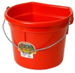 22 Quart Flat Back Plastic Bucket w/Knob Bail